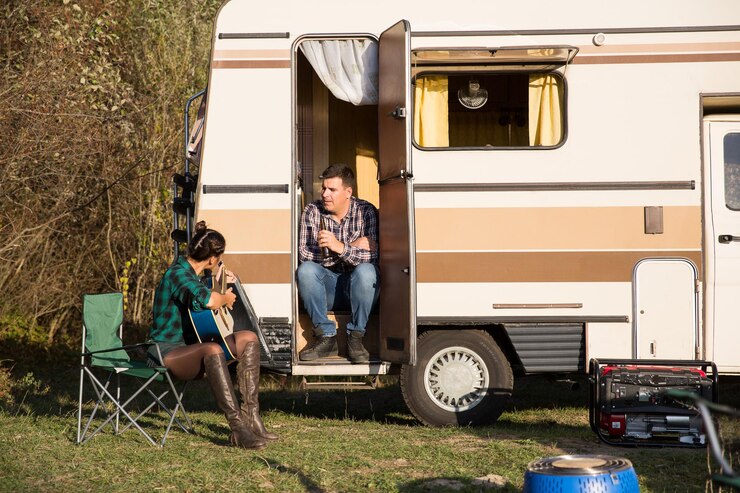 beautiful-young-wife-with her-husband-in rv camping